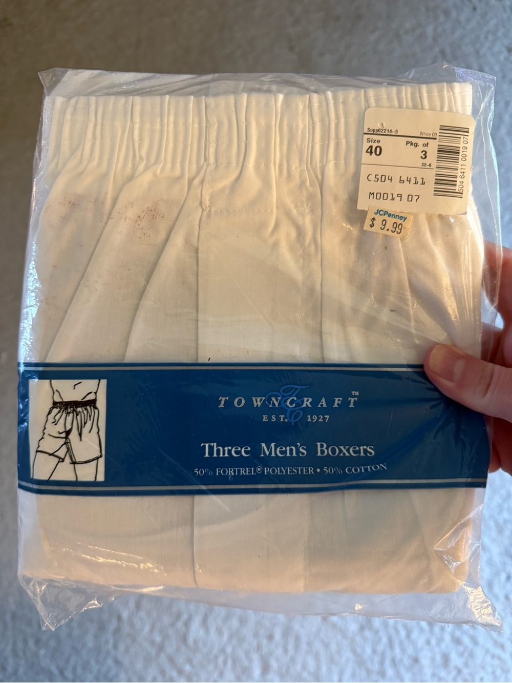 Vintage Towncraft JC Penneys Boxers 3 Pack Men’s Size 40 Boxer